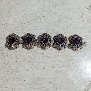 Vintage Purple and Gold Bracelet